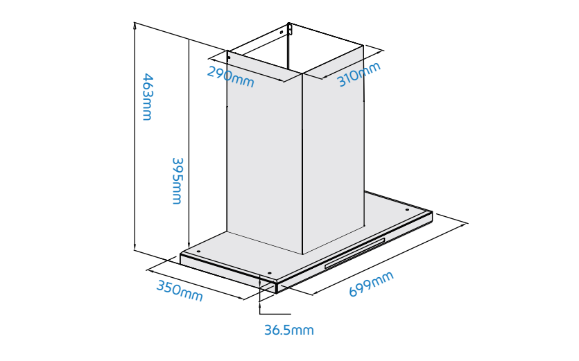 Kích thước máy hút mùi chữ T Zelmann ZM-HT375DG